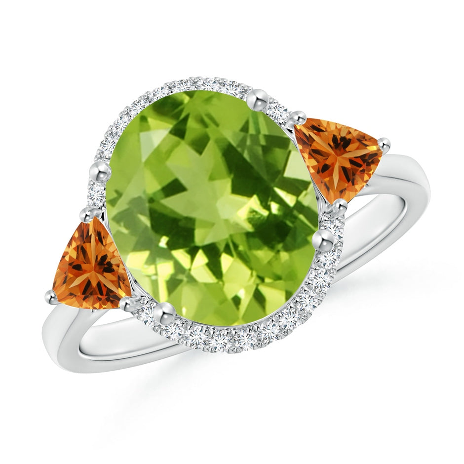 Oval Peridot & Trillion Citrine Cocktail Ring
