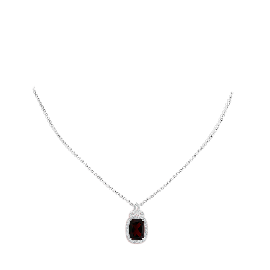 GIA Certified Garnet Halo Pendant with Celtic Motif