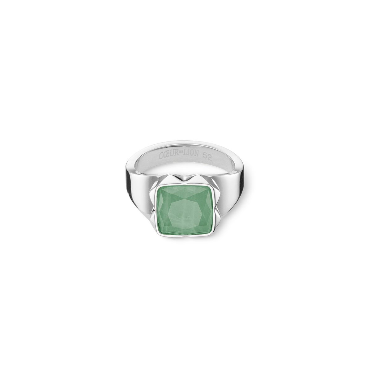 Ring Spikes Square Aventurine silver-green