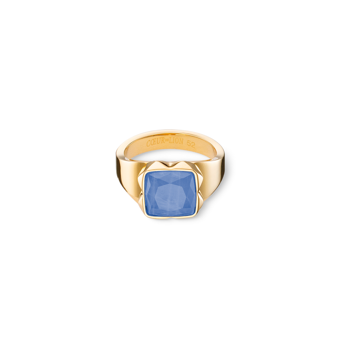 Ring Spikes Square Aventurine gold-blue