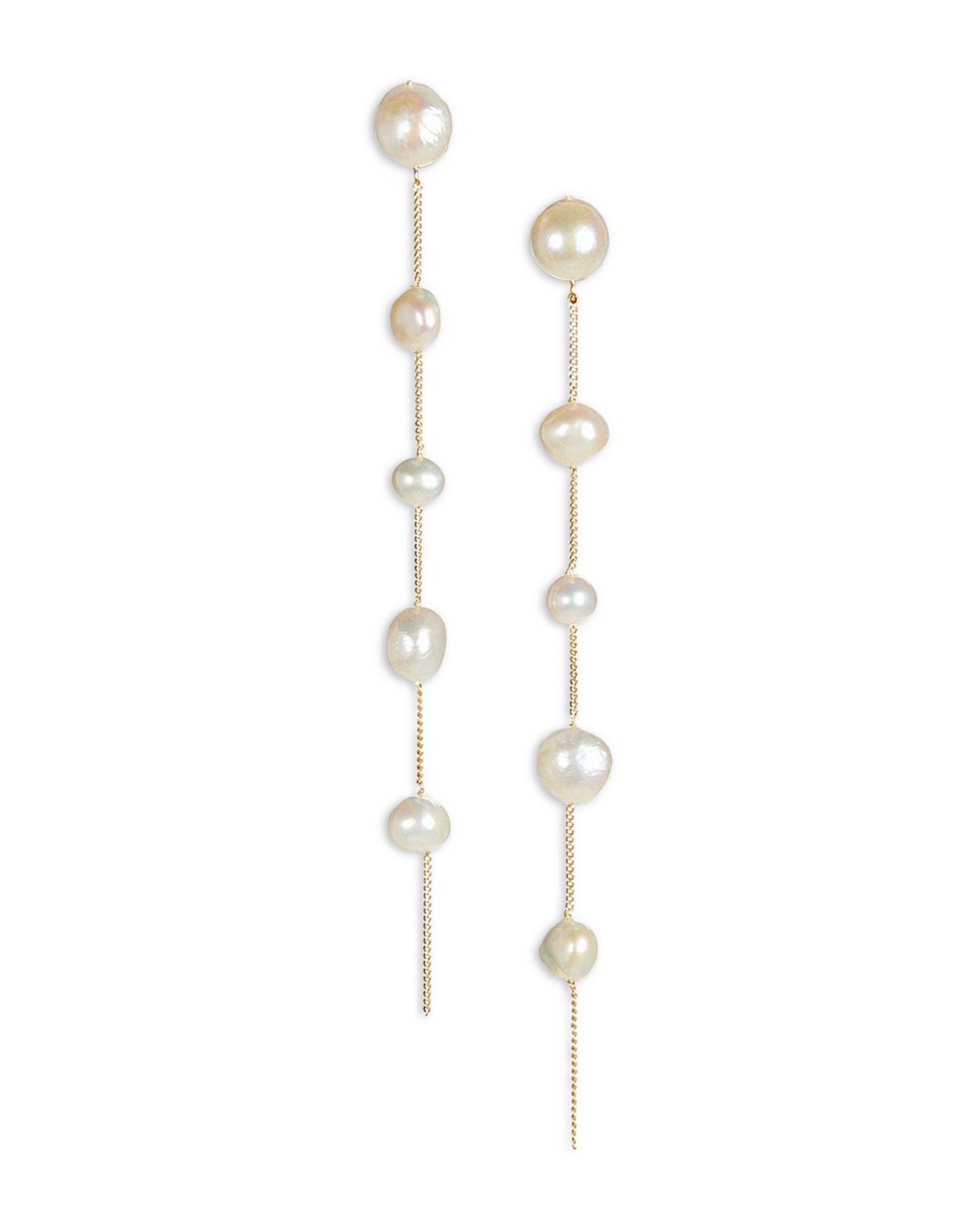 Atum Cultured Freshwater Pearl Linear Drop Earrings