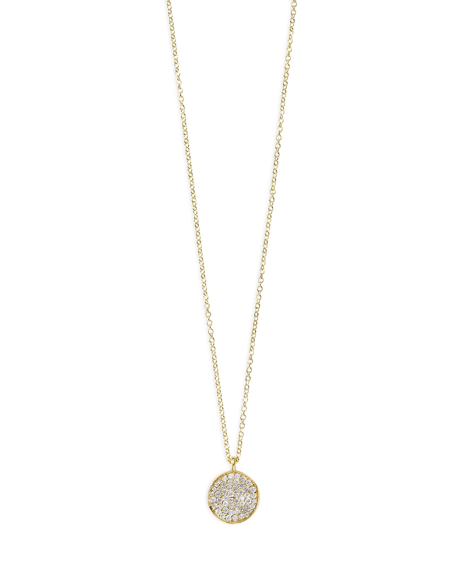 18K Yellow Gold Stardust Diamond Small Flower Pendant Necklace, 16-18'