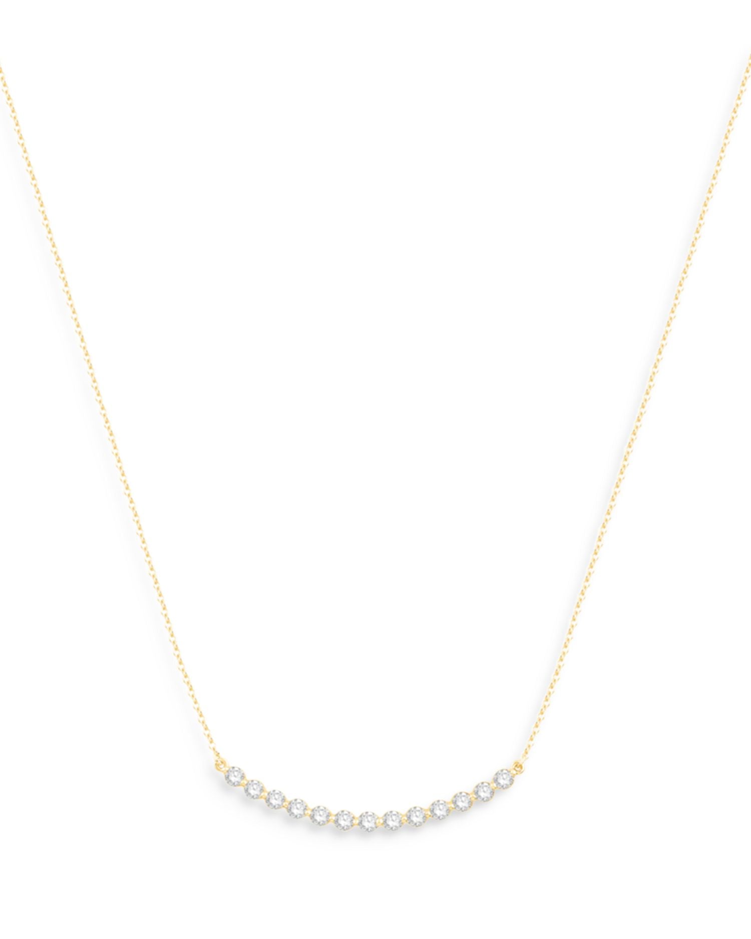 Diamond Curved Bar Necklace in 14K Yellow Gold, 0.70 ct. t.w. - Exclusive