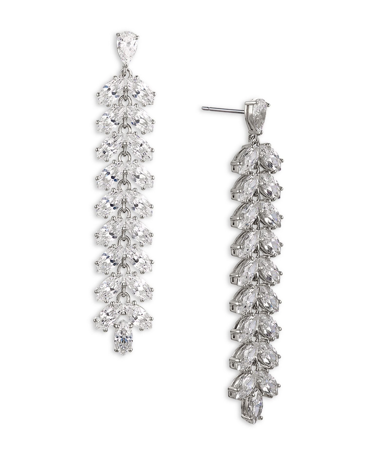 RSVP Crystal Leaf Linear Earrings