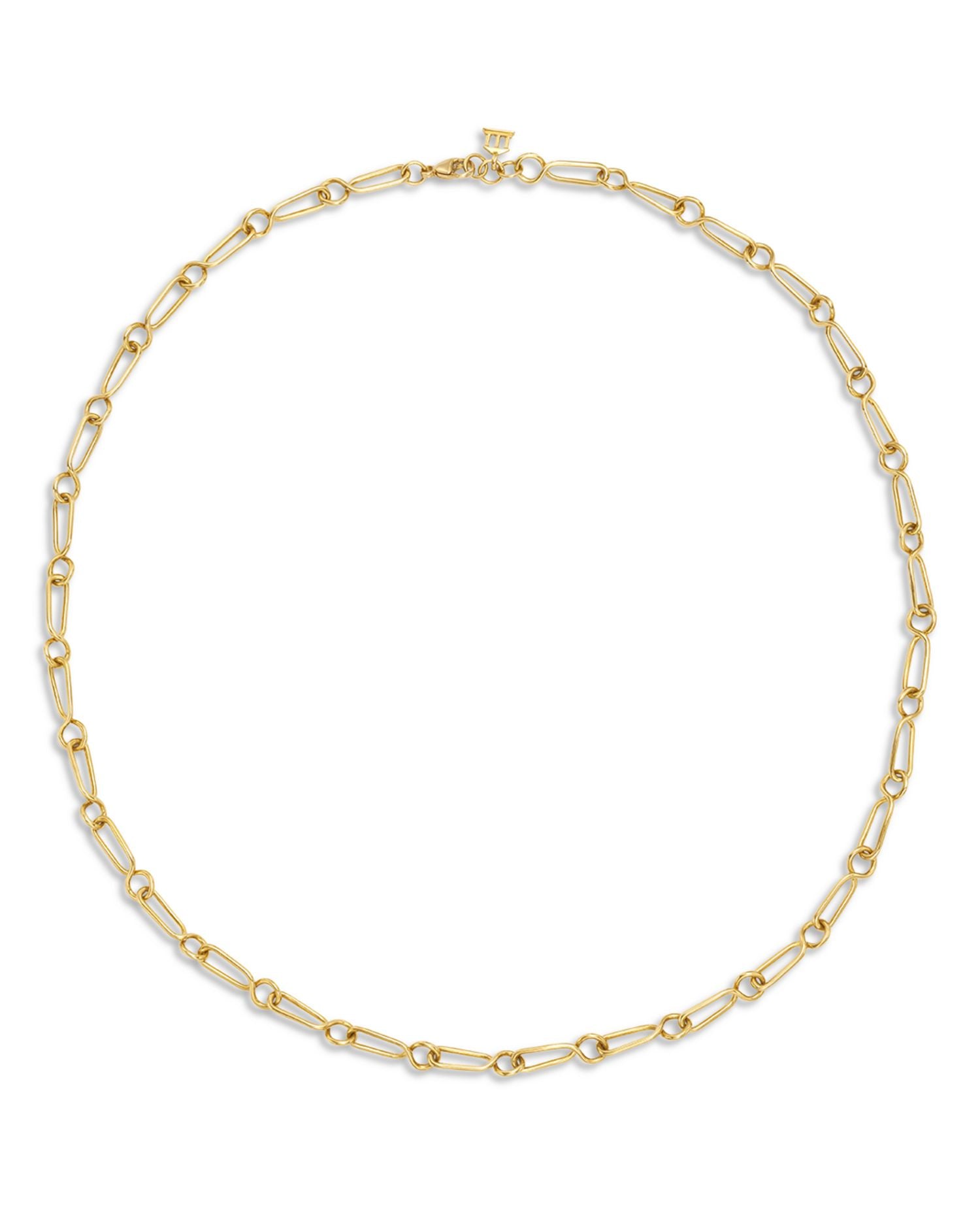 18K Yellow Gold Small River Link Chain Necklace, 18'