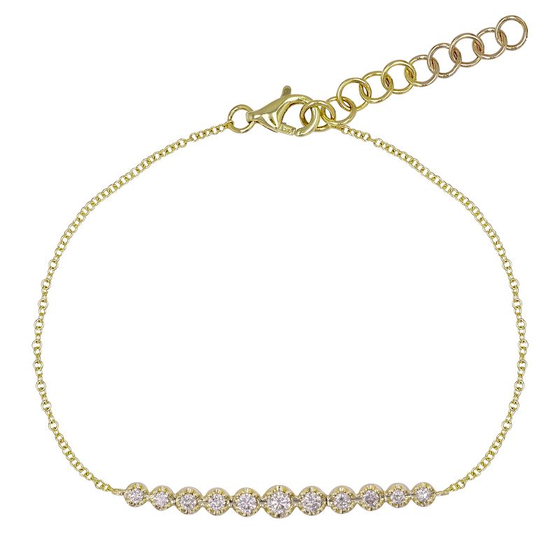 Gold Buttercup Diamond Bar Bracelet