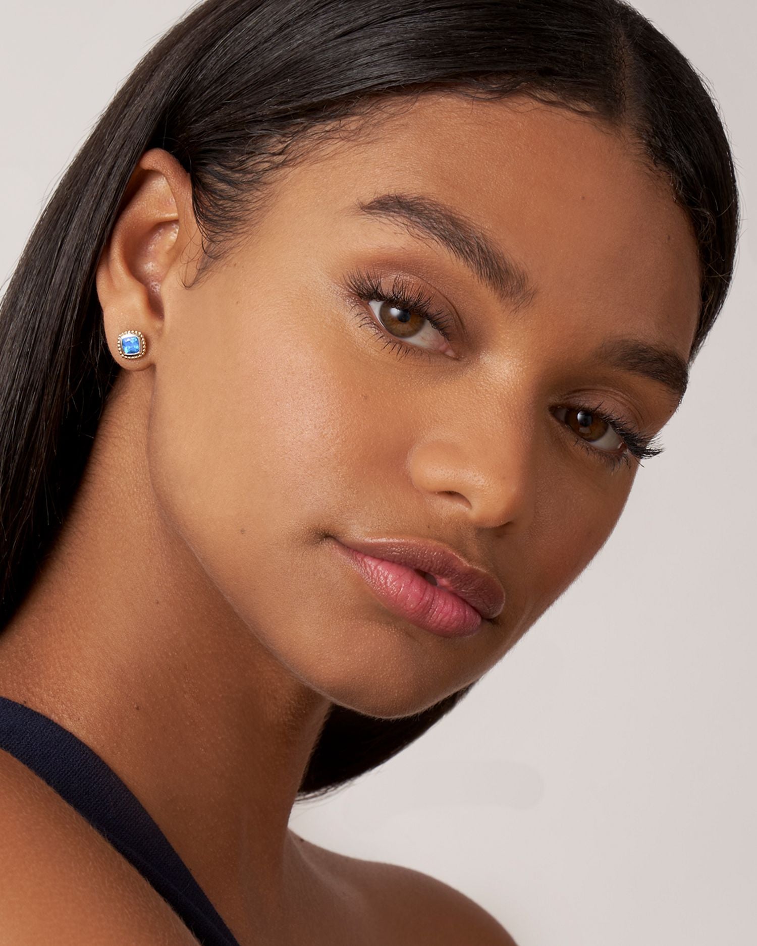 18K Yellow Gold & Sterling Silver Rittenhouse Blue Topaz Stud Earrings