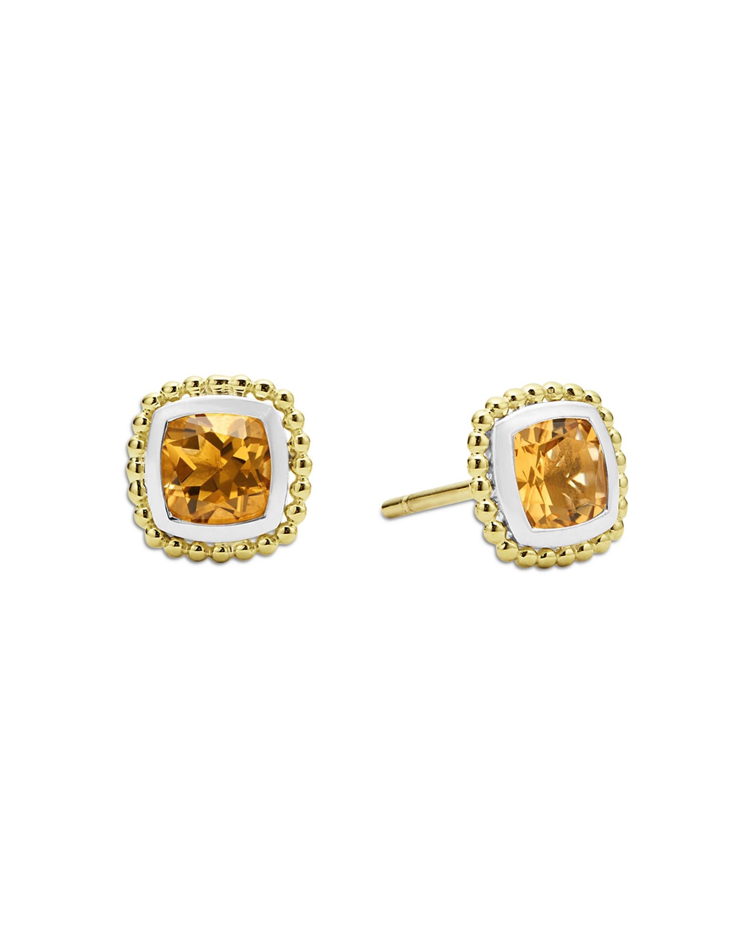 18K Yellow Gold & Sterling Silver Rittenhouse Citrine Stud Earrings