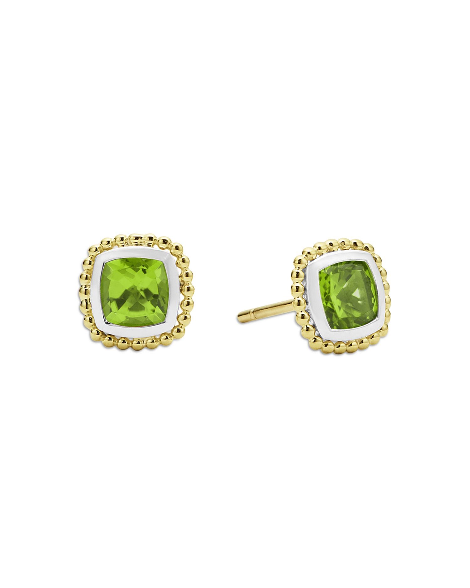 18K Yellow Gold & Sterling Silver Rittenhouse Peridot Stud Earrings