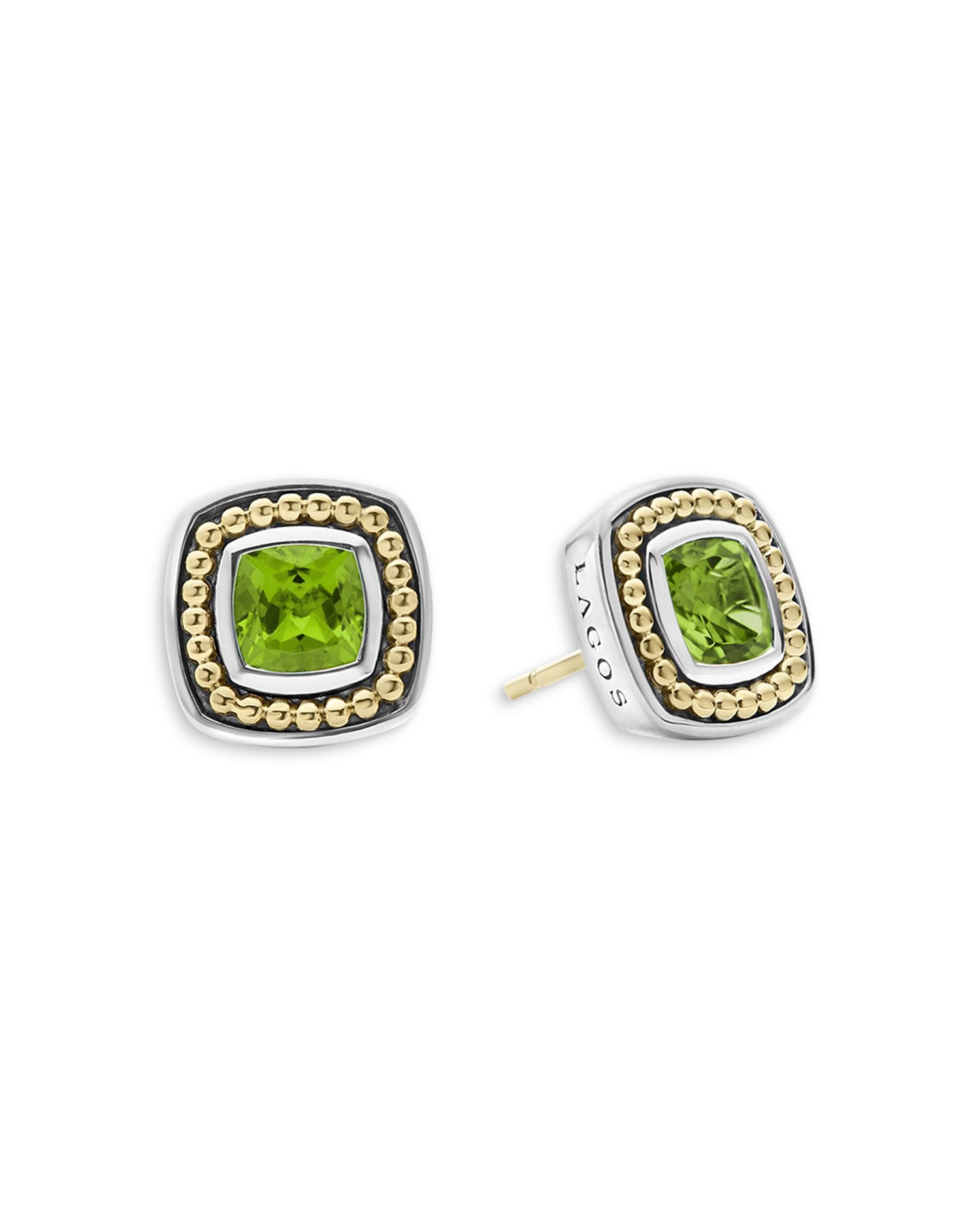 18K Yellow Gold & Sterling Silver Rittenhouse Peridot Stud Earrings