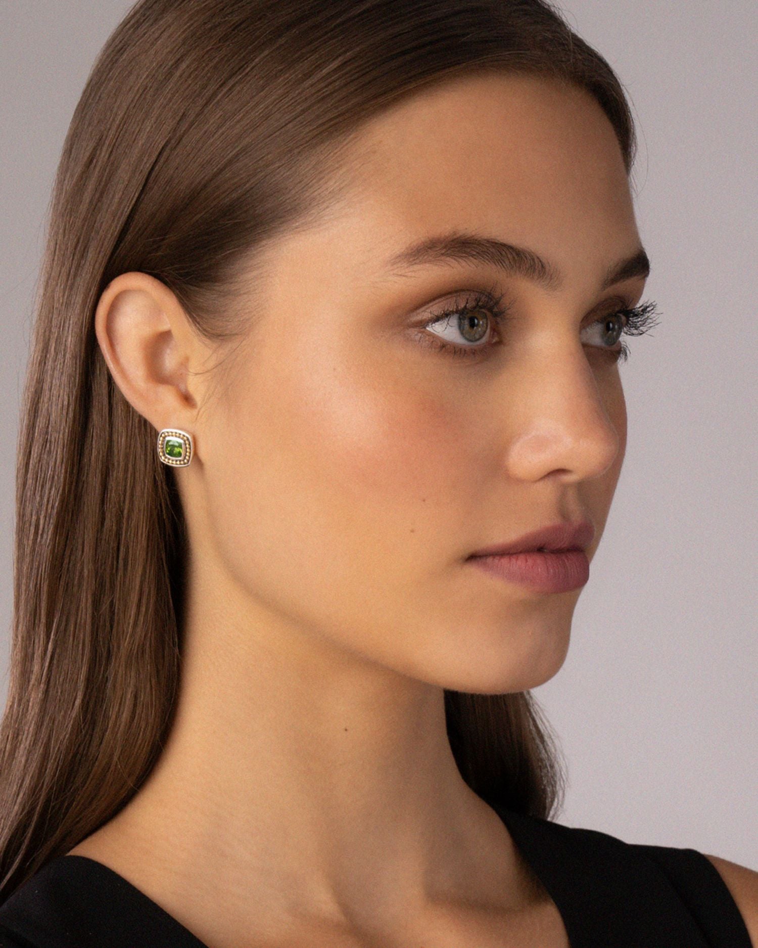 18K Yellow Gold & Sterling Silver Rittenhouse Peridot Stud Earrings