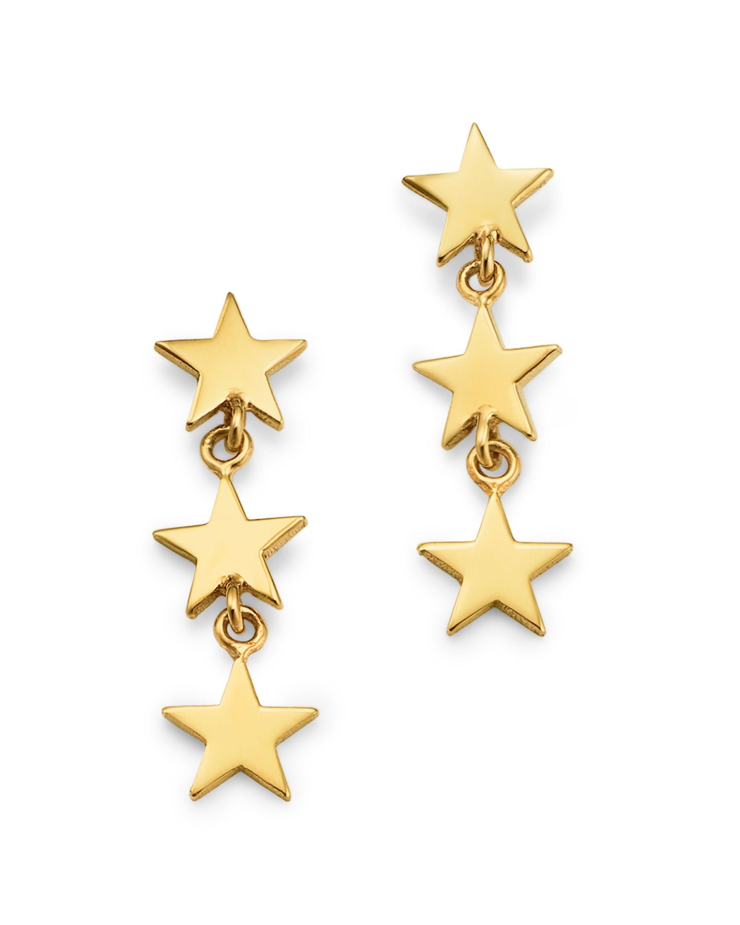 14K Yellow Gold Itty Bitty Symbols Star Drop Earrings