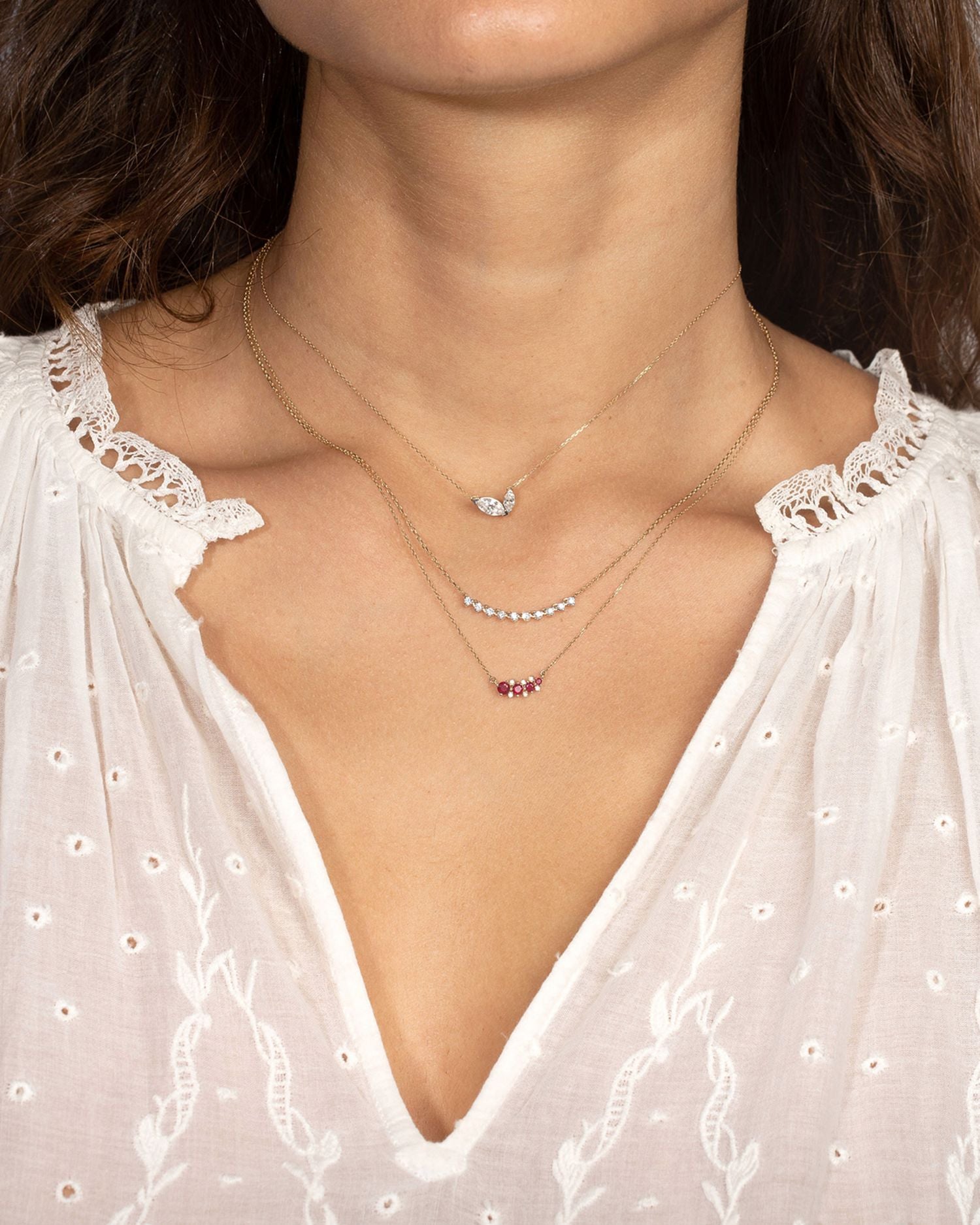 14K Yellow Gold Diamond Collar Necklace, 15-16'