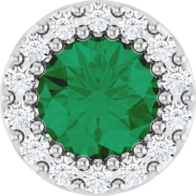 1.10Ct Emerald-Cut Lab-grown and Natural Diamond Halo Pendant in 14K White Gold