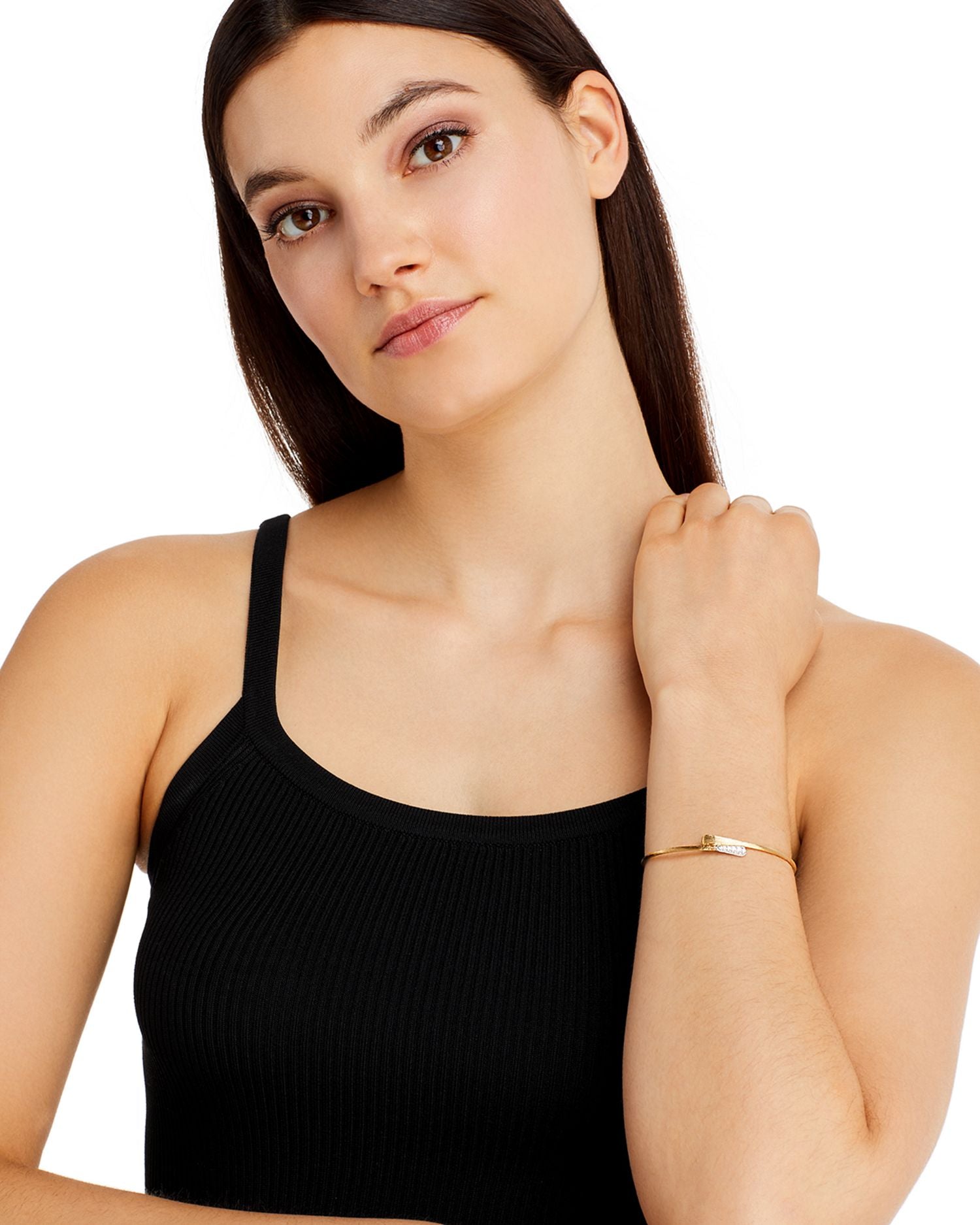 18K Yellow & White Gold Lucia Diamond Bangle Bracelet