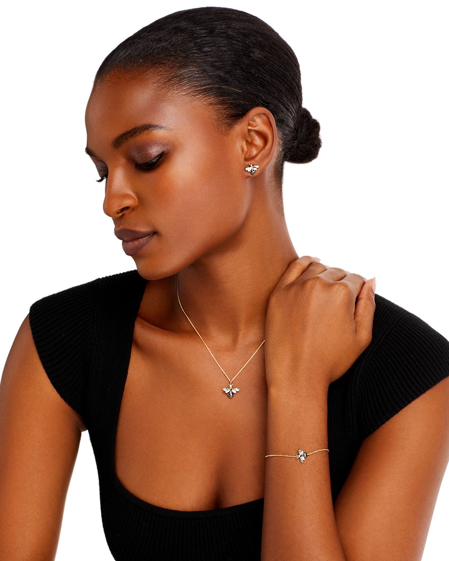 Diamond Bumble Bee Pendant Set in 14K Yellow Gold - Exclusive