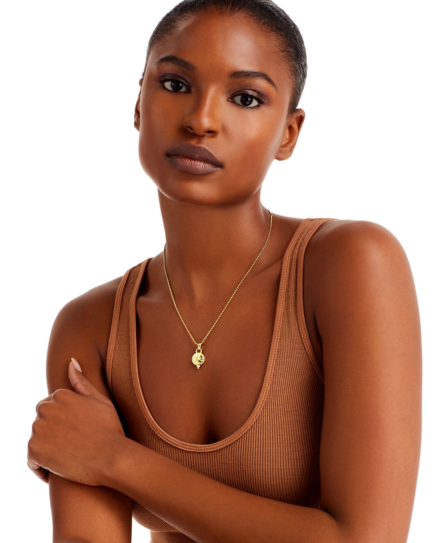 18K Yellow Gold Celestial Diamond Luna Pendant