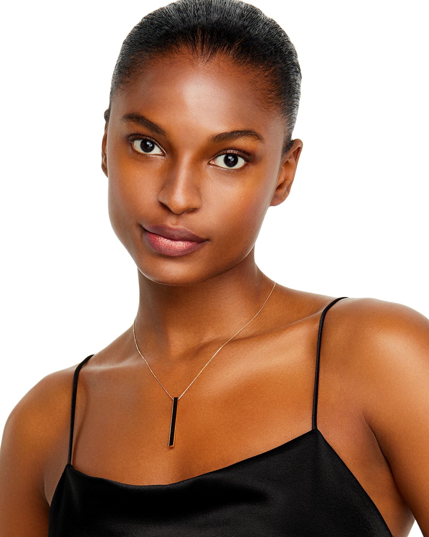 14K Yellow Gold Bar Pendant Necklace, 18' - Exclusive