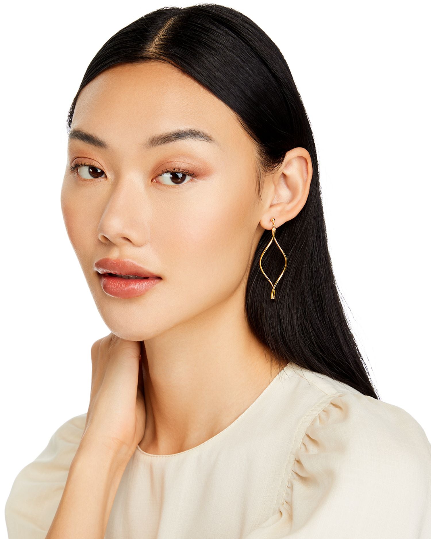 14K Yellow Gold Double Twisted Drop Earrings - Exclusive