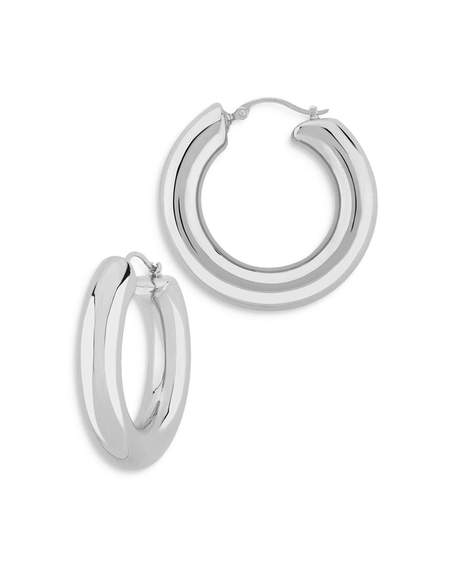 Medium Doughnut Hoop Earrings in Sterling Silver - Exclusive