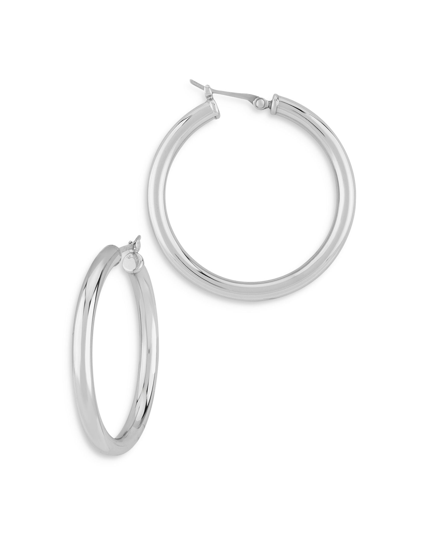 Tube Hoop Earrings in Sterling Silver - Exclusive