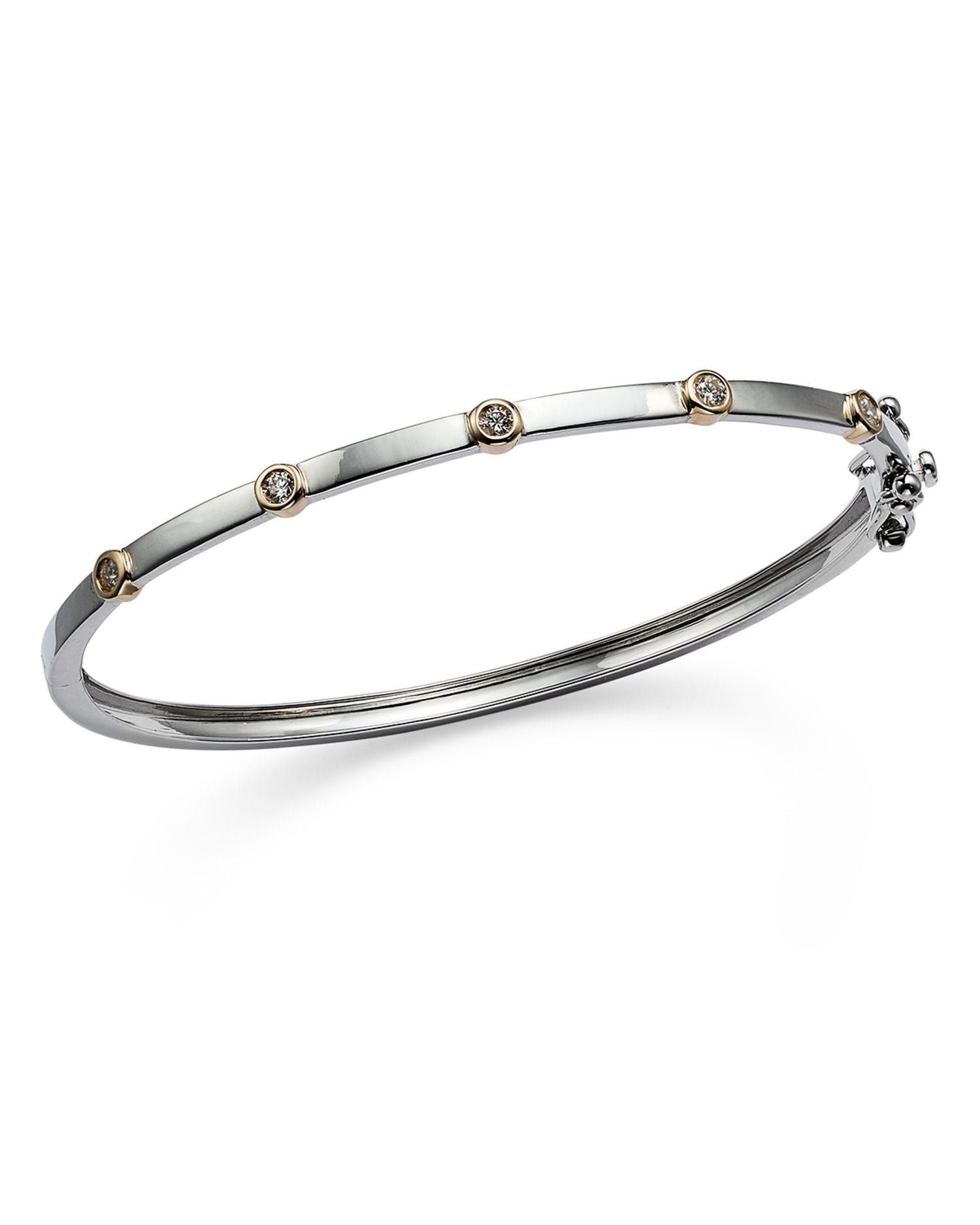 Diamond Bangle Bracelet in 14K Yellow & White Gold, 0.20 ct. t.w. - Exclusive
