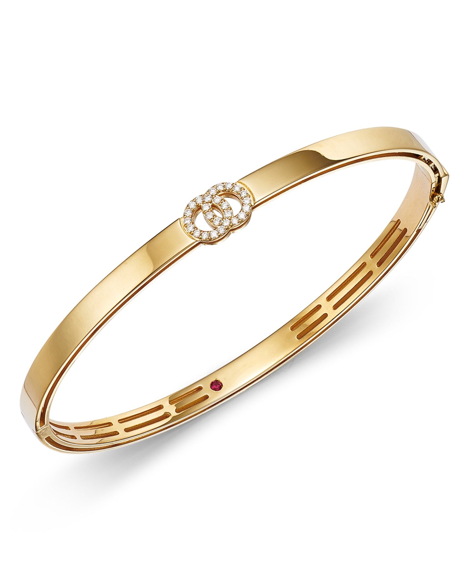 18K Yellow Gold Double O Diamond Hinged Bracelet - 150th Anniversary Exclusive