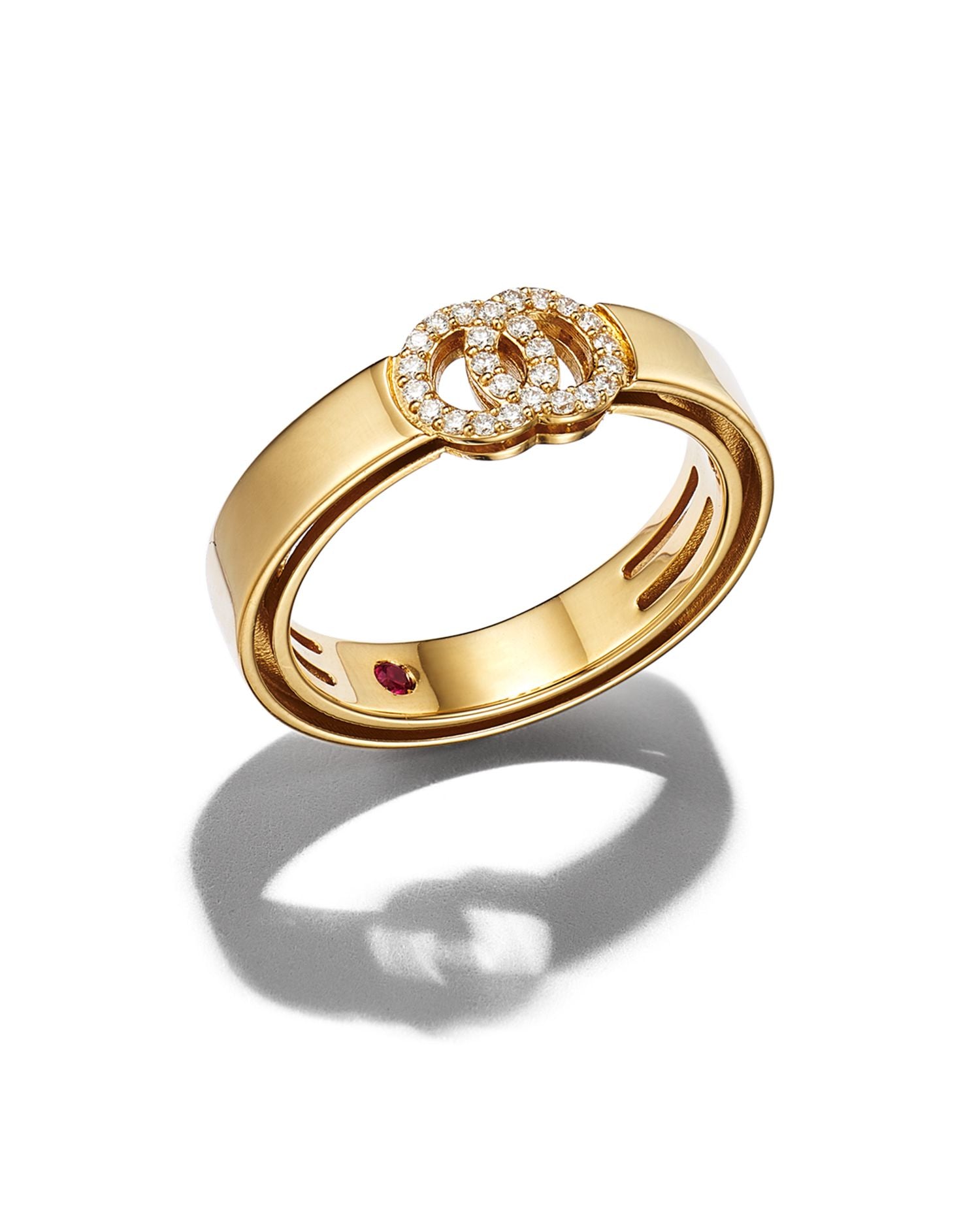 18K Yellow Gold Double O Diamond Ring - 150th Anniversary Exclusive