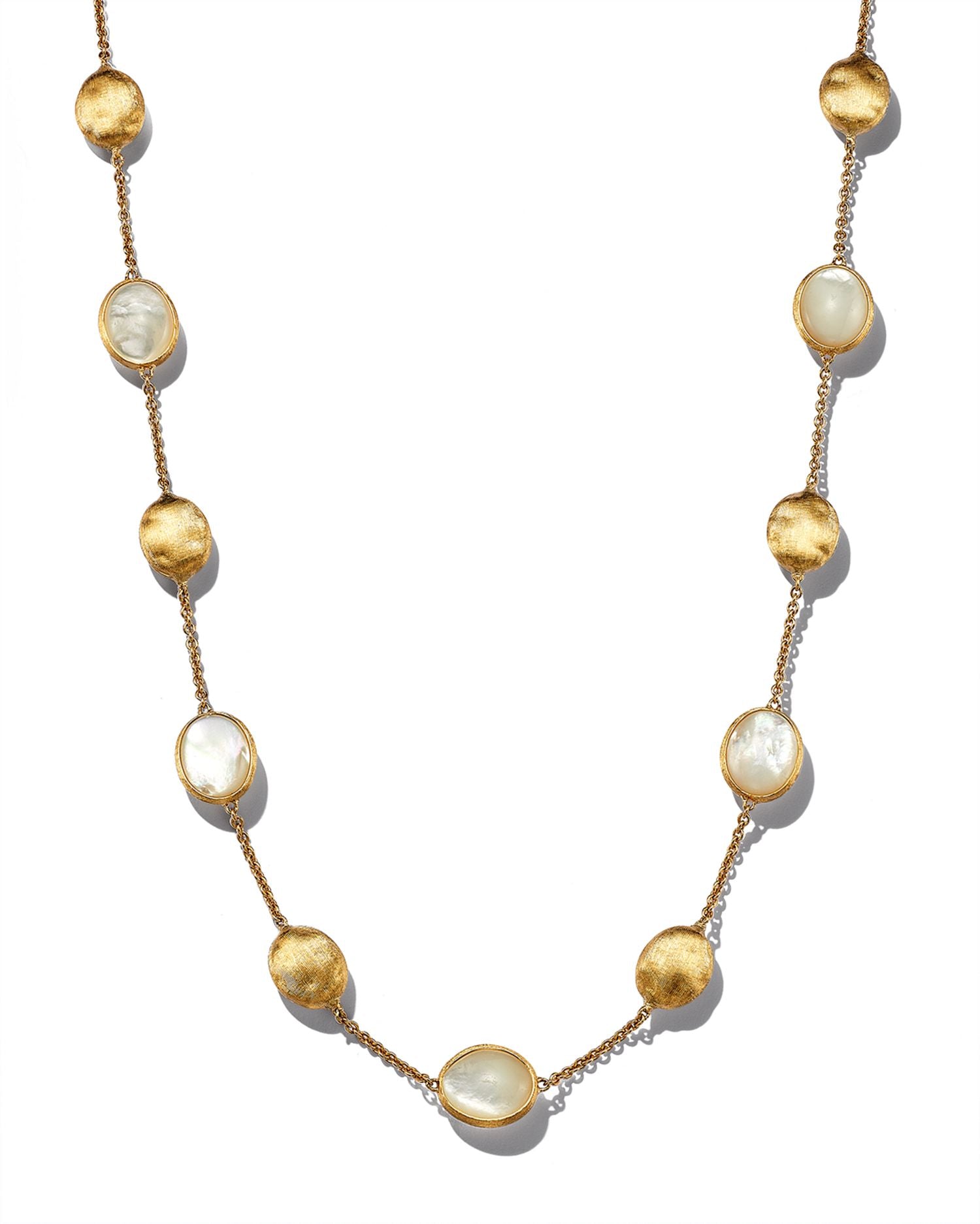 18K Yellow Gold Siviglia Mother Of Pearl Beaded Station Necklace, 16.5" - 150th Anniversary Exclusive