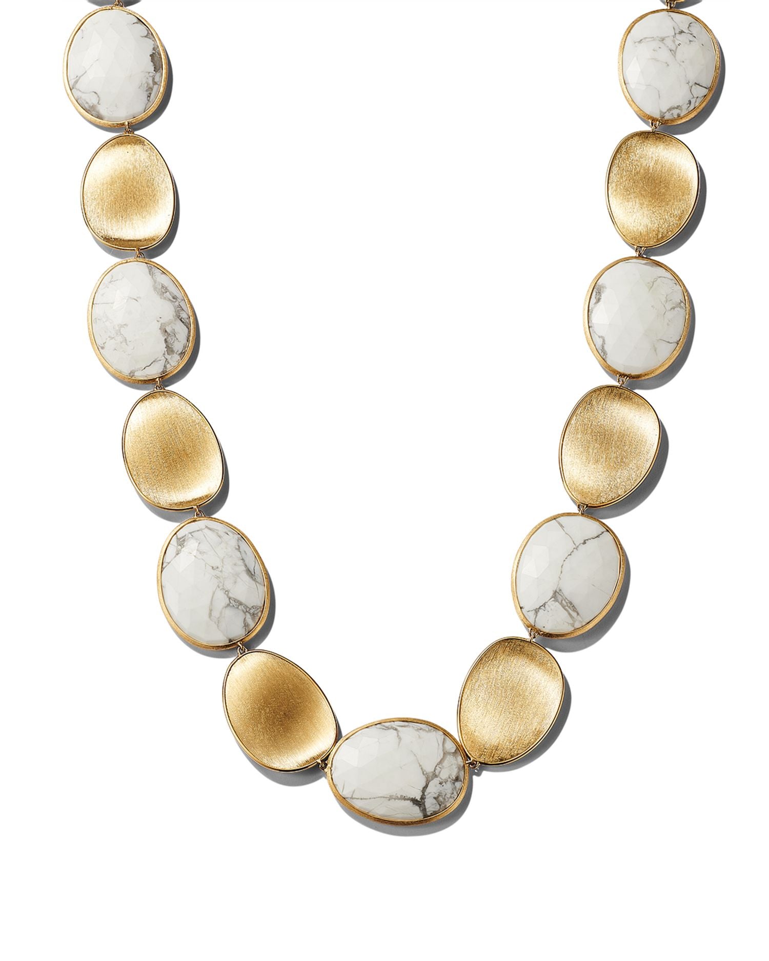 18K Yellow Gold Lunaria Howlite Petal Necklace, 17.75' - 150th Anniversary Exclusive