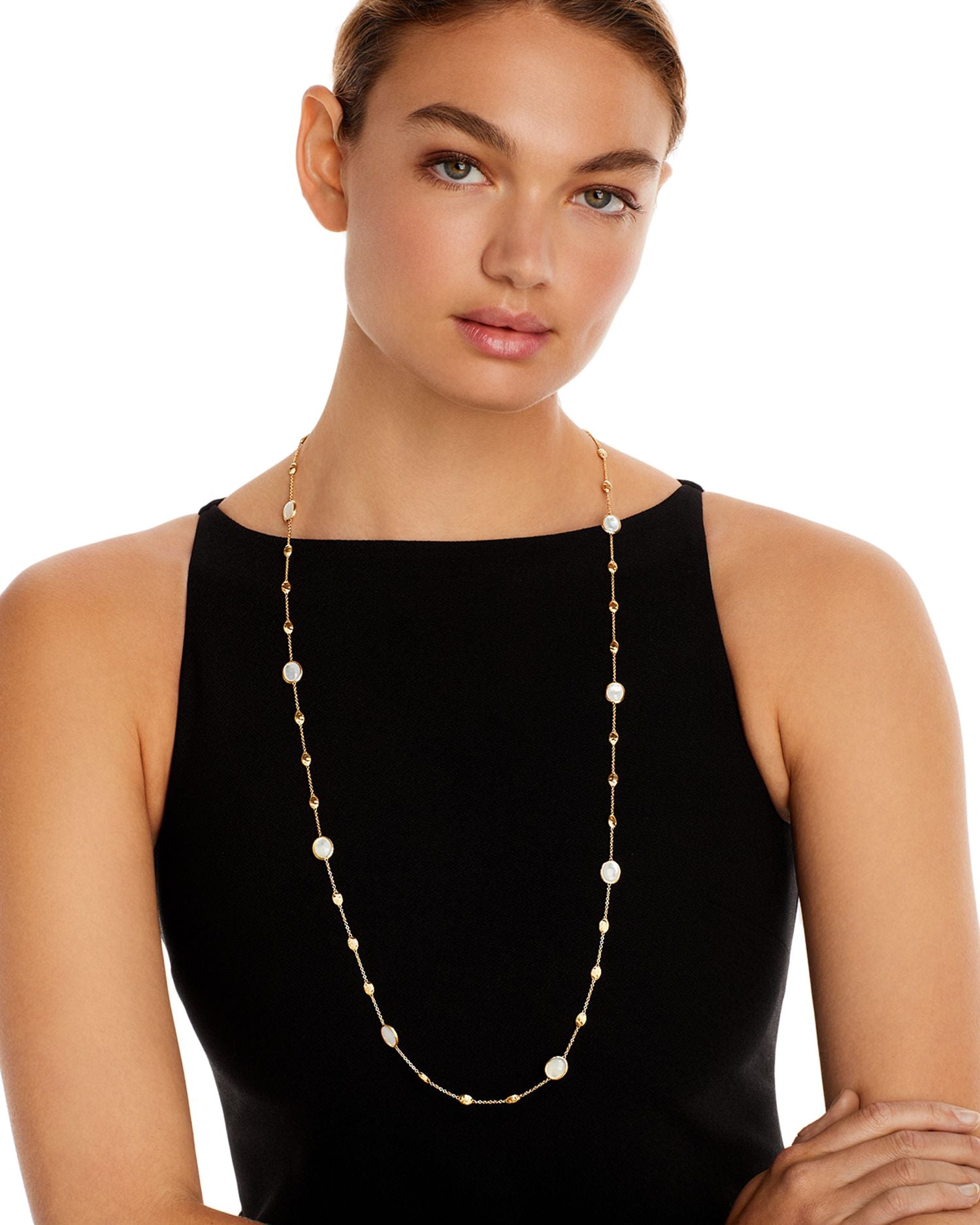 18K Yellow Gold Siviglia Mother Of Pearl Long Necklace, 36' - 150th Anniversary Exclusive