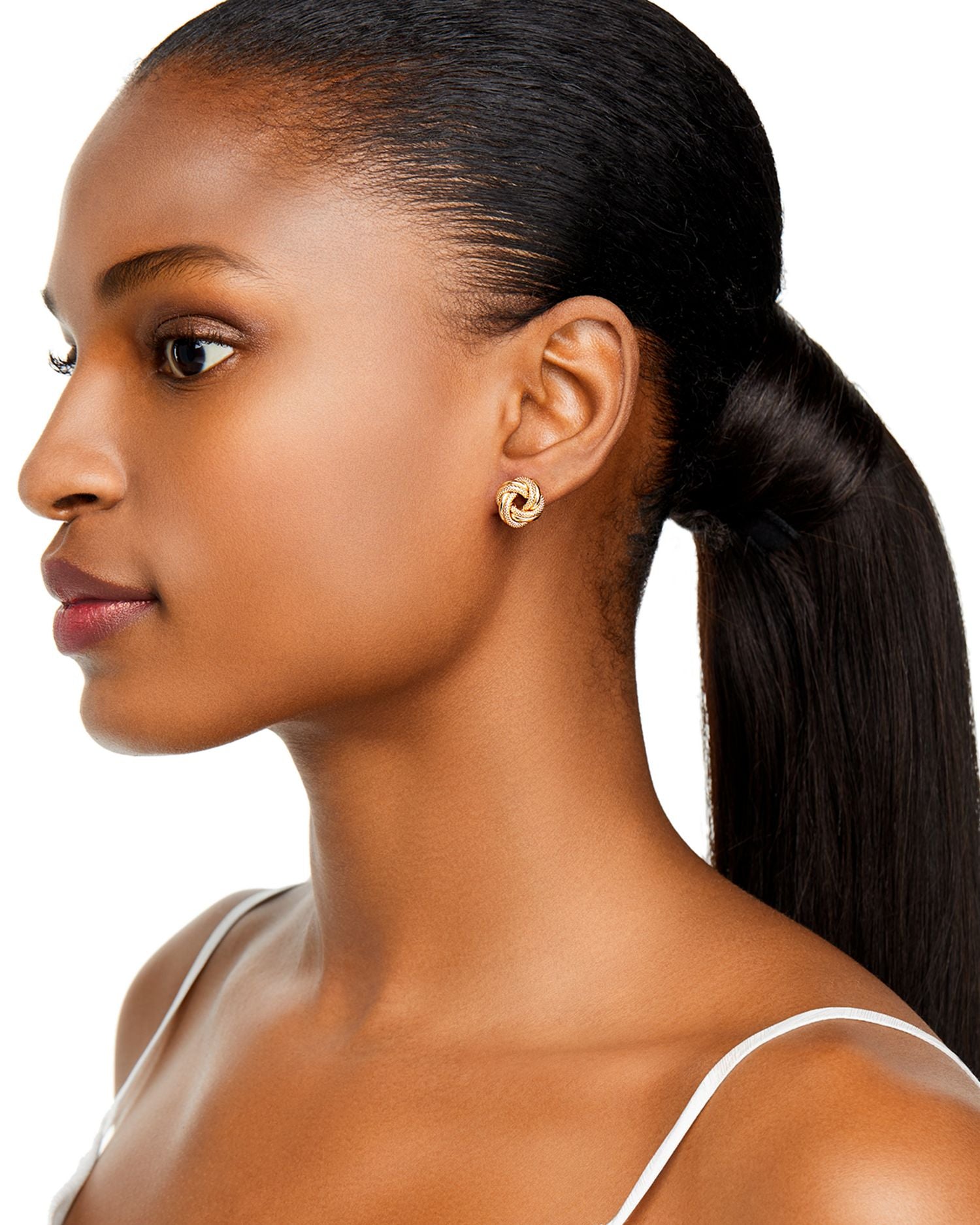 Love Knot Stud Earrings in 14K Yellow Gold - Exclusive