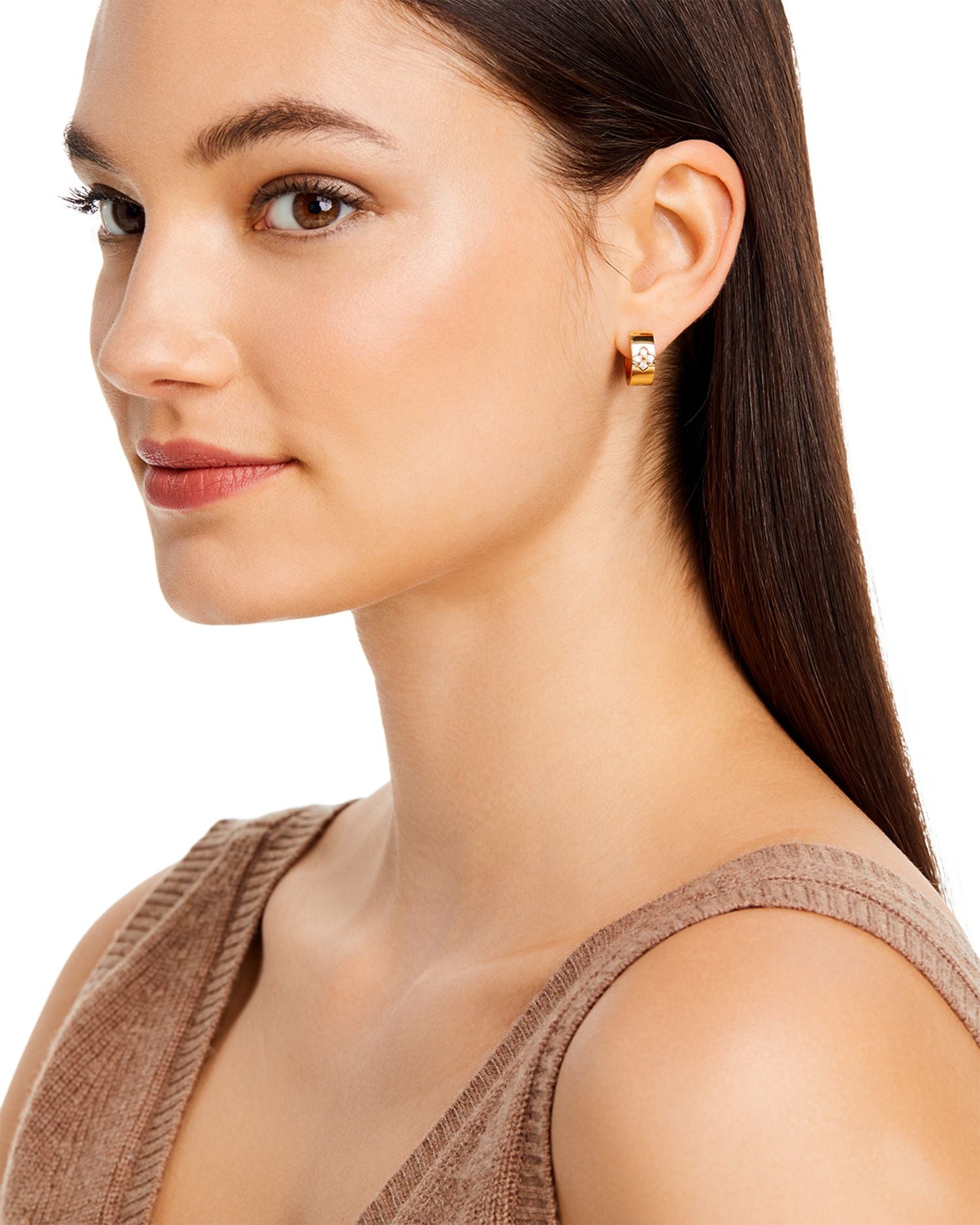 18K Yellow Gold Love In Verona Diamond Hoop Earrings