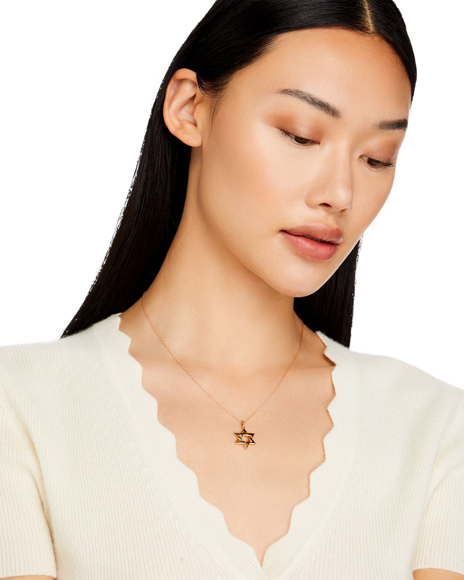 Star of David Pendant Necklace in 14K Yellow Gold, 18' - Exclusive