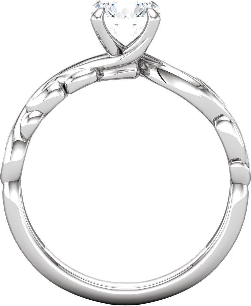 10K White 1 CT Natural Diamond Engagement Ring