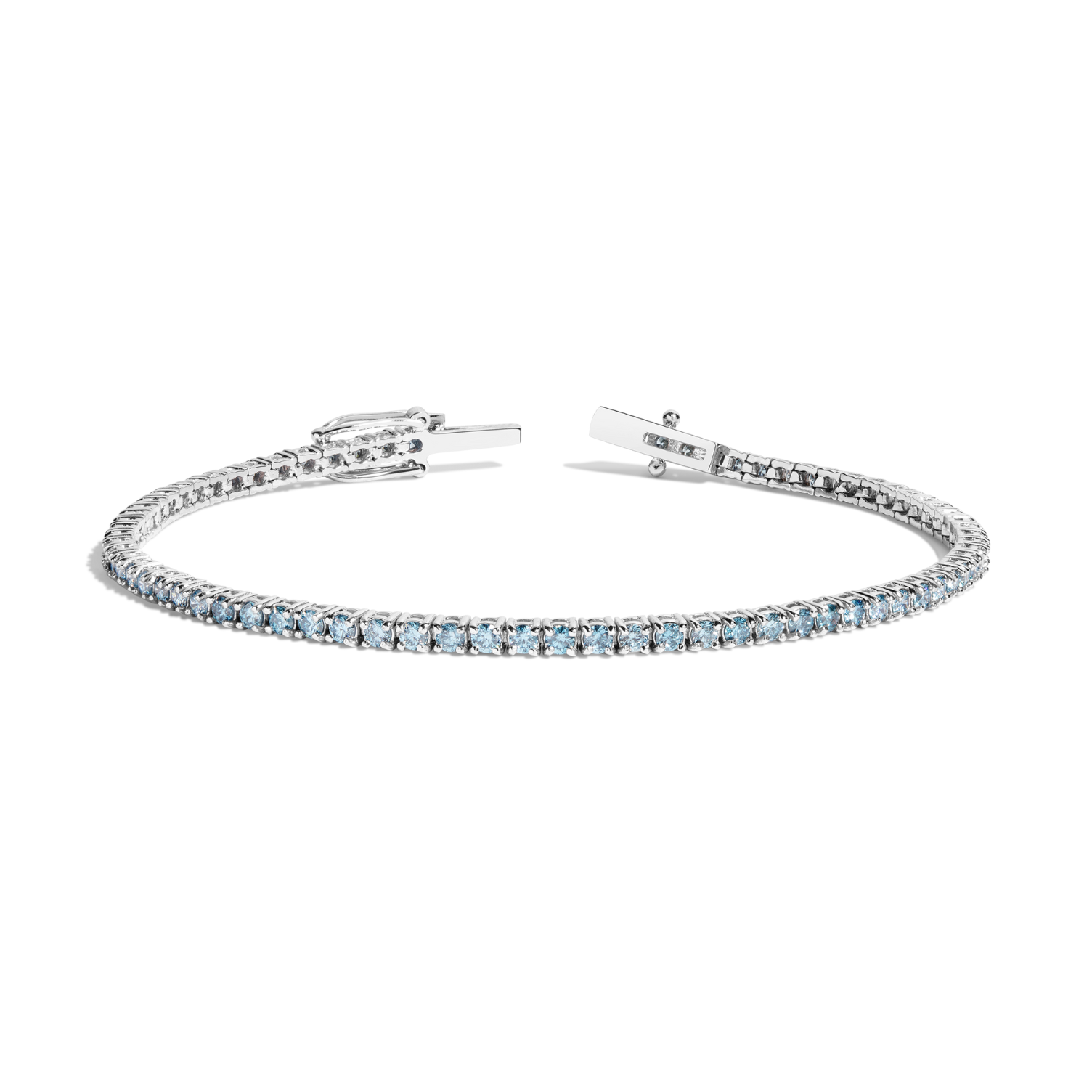 Lab Grown Blue Diamond Tennis Bracelet