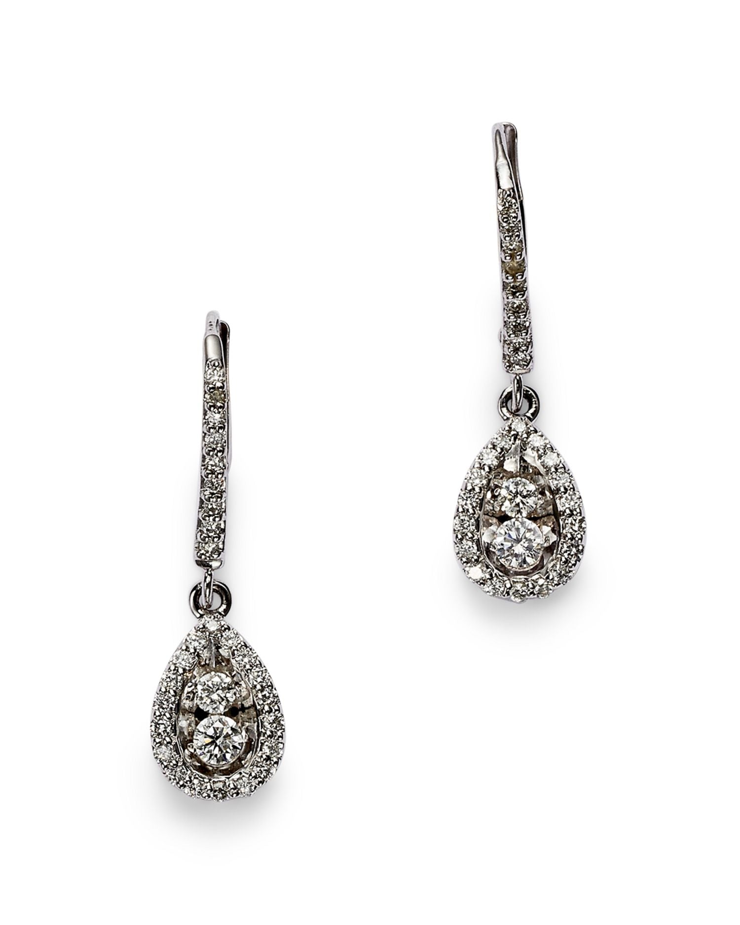 Diamond Drop Earrings in 14K White Gold, .50 ct. t.w. - Exclusive