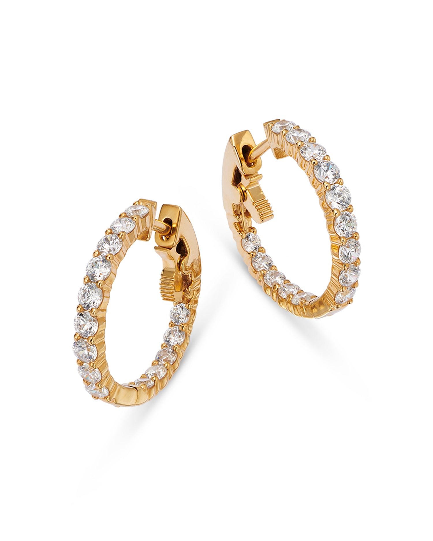 Diamond Inside Out Hoop Earrings in 14K Yellow Gold, 2.0 ct. t.w. - Exclusive