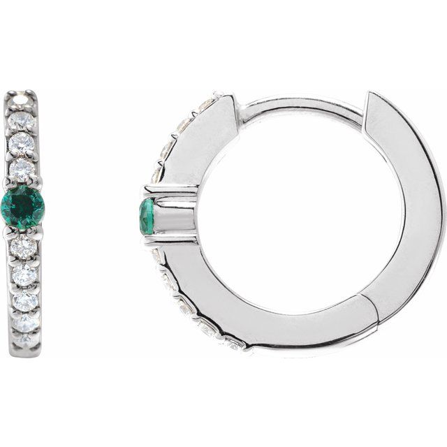 1.8Ct Emerald-Cut Lab-grown and Natural Diamond Hoop Hoop Earrings in 14K White Gold