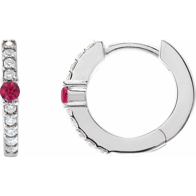 1.8Ct Lab-grown and Natural Diamond Hoop Studs in 14K Yellow Gold