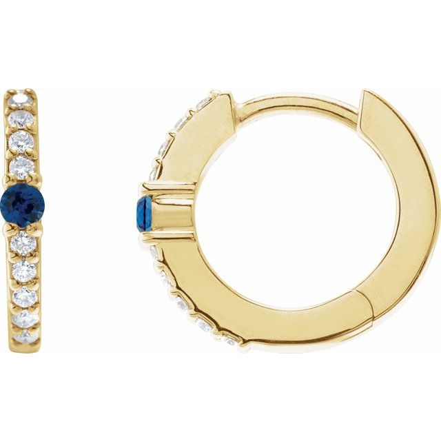 1.8Ct Lab-grown and Natural Diamond Hoop Studs in 14K Yellow Gold