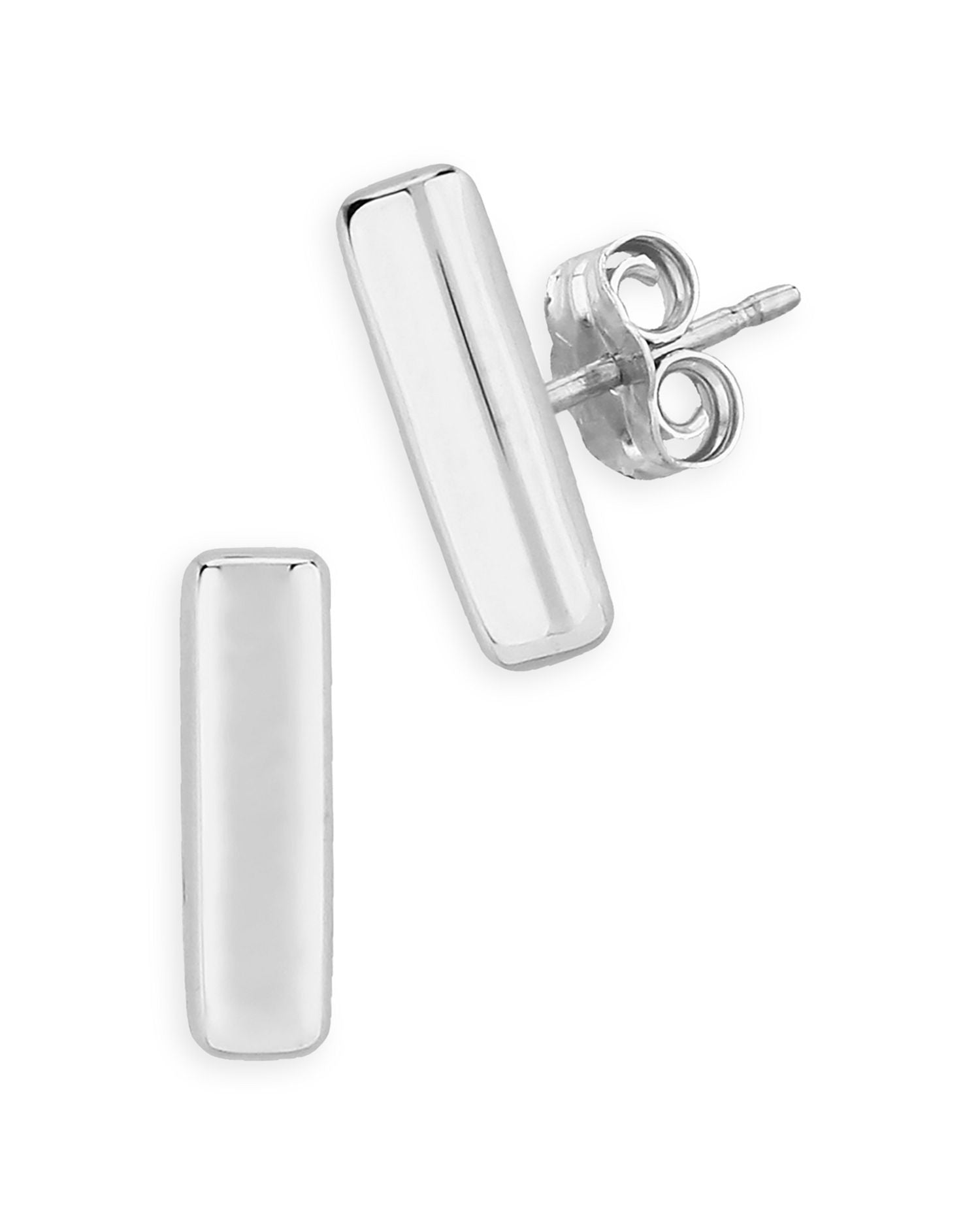 Bar Stud Earrings in Sterling Silver - Exclusive