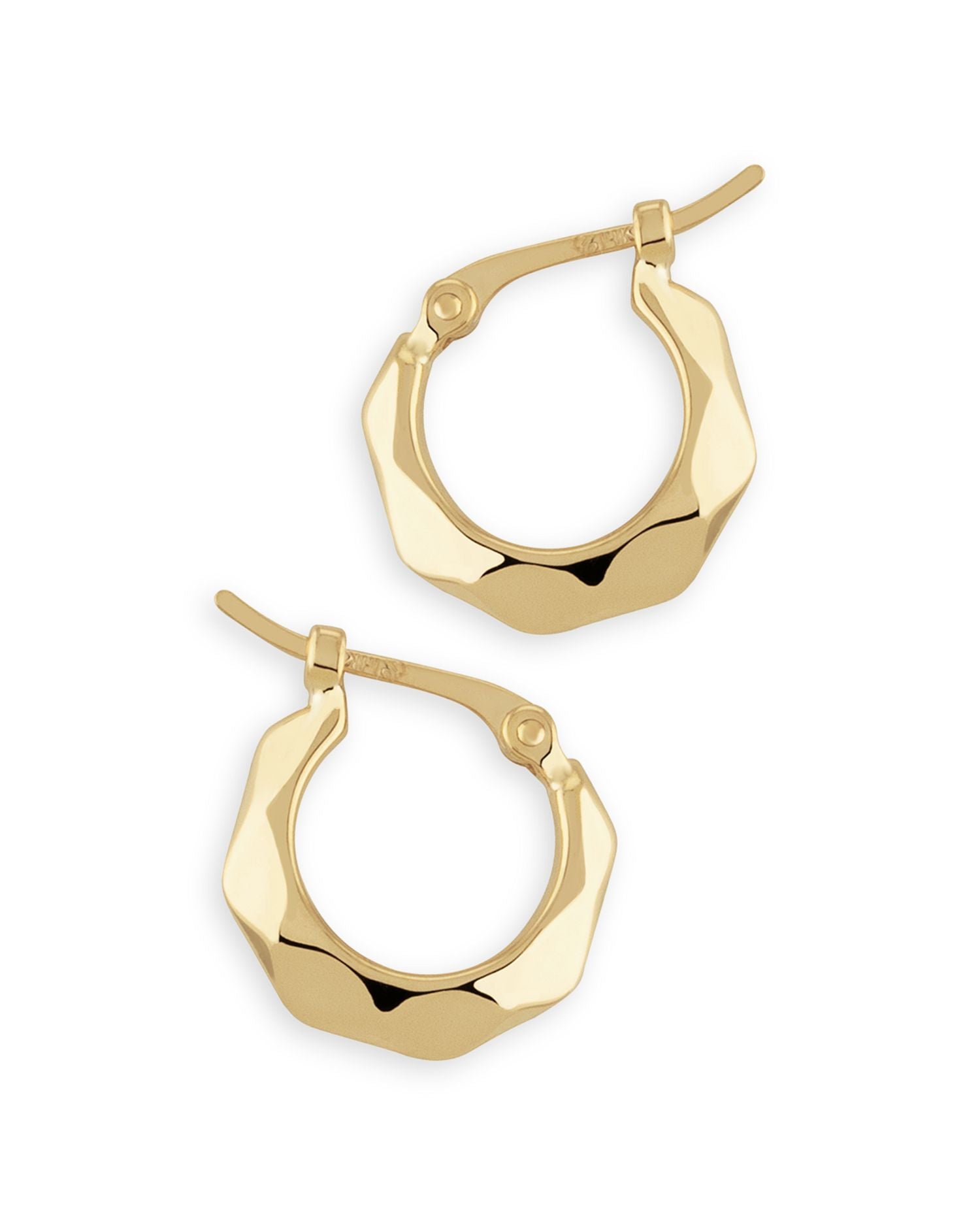 Multi Edge Polished Hoop Earrings in 14K Yellow Gold - Exclusive