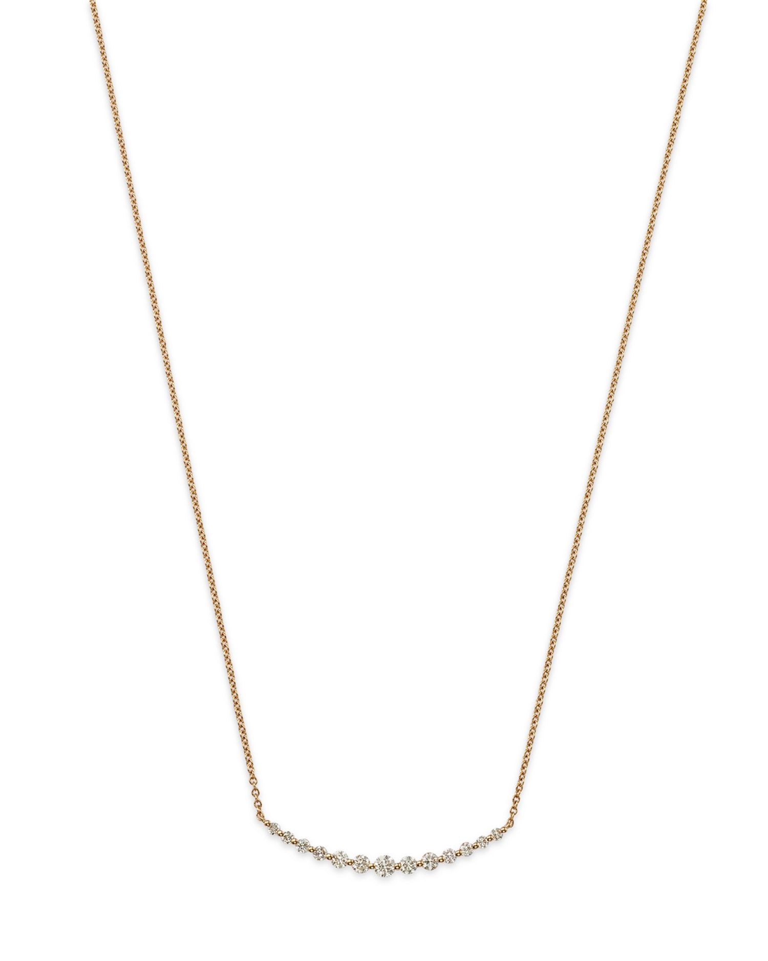 Diamond Curved Bar Necklace in 14K Yellow Gold, 0.30 ct. t.w. - Exclusive