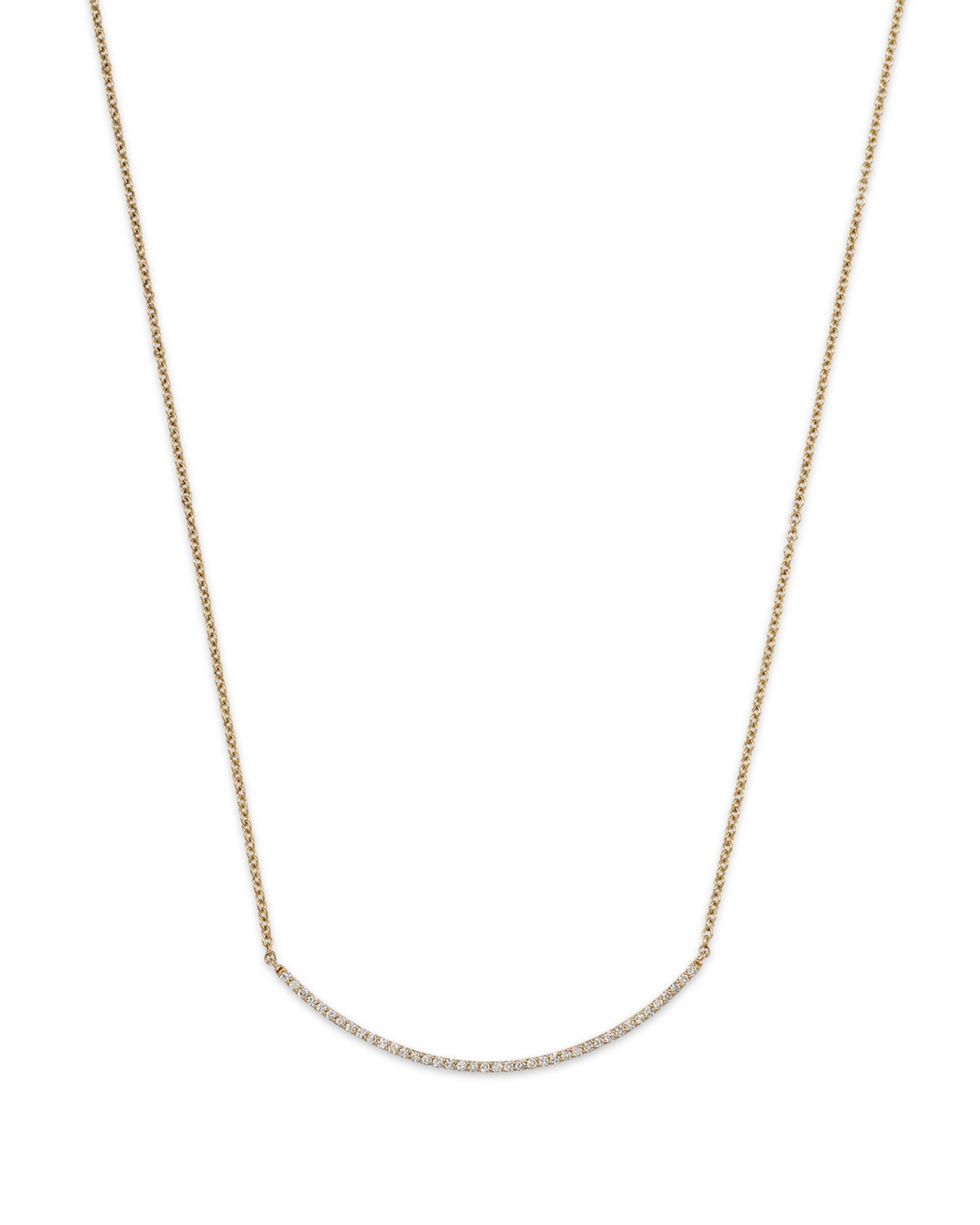 Diamond Curved Bar Necklace in 14K Yellow Gold, 0.50 ct. t.w. - Exclusive