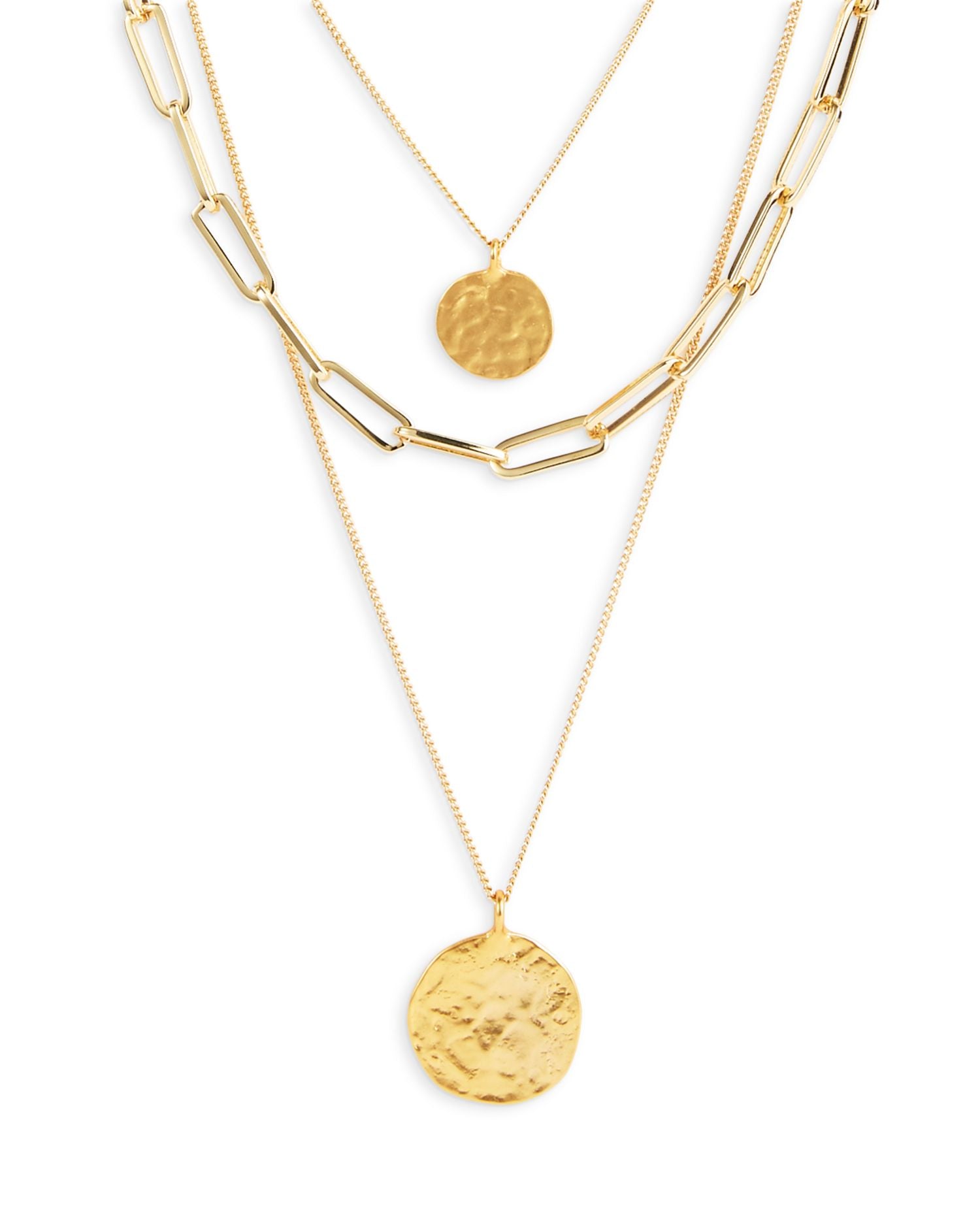 Multi Strand Coin Pendant Necklace, 26'