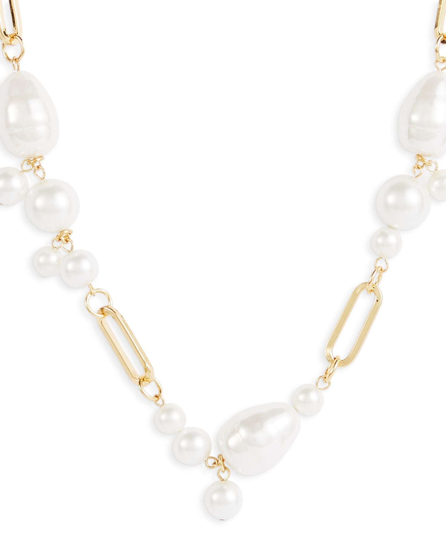 Imitation Pearl Cluster Statement Necklace, 18"