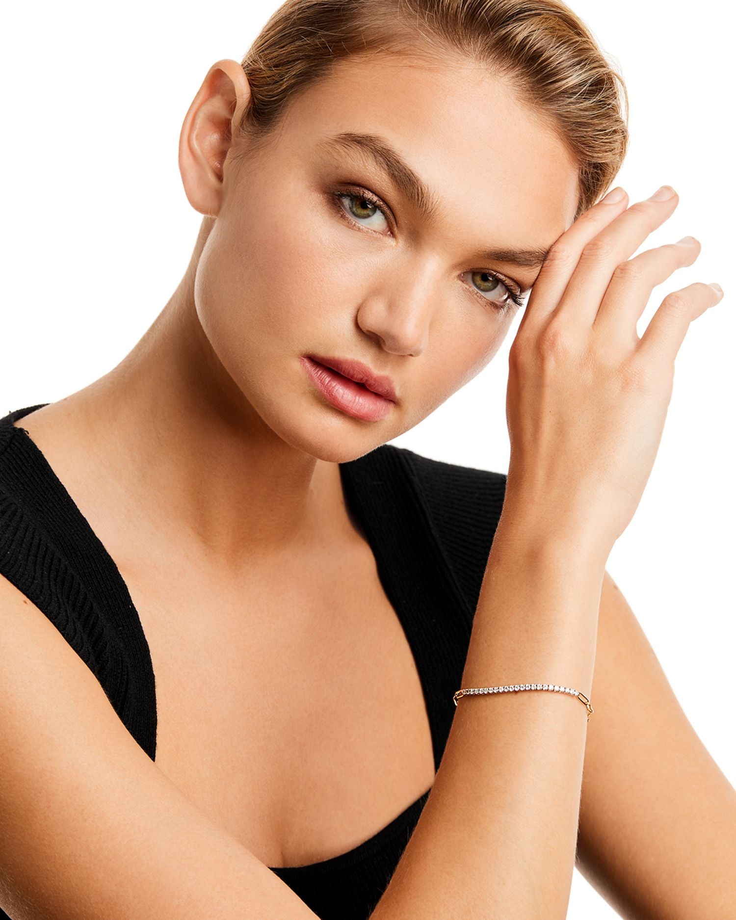 Diamond Bar Paperclip Link Bracelet in 14K White & Yellow Gold, 0.80 ct. t.w. - Exclusive