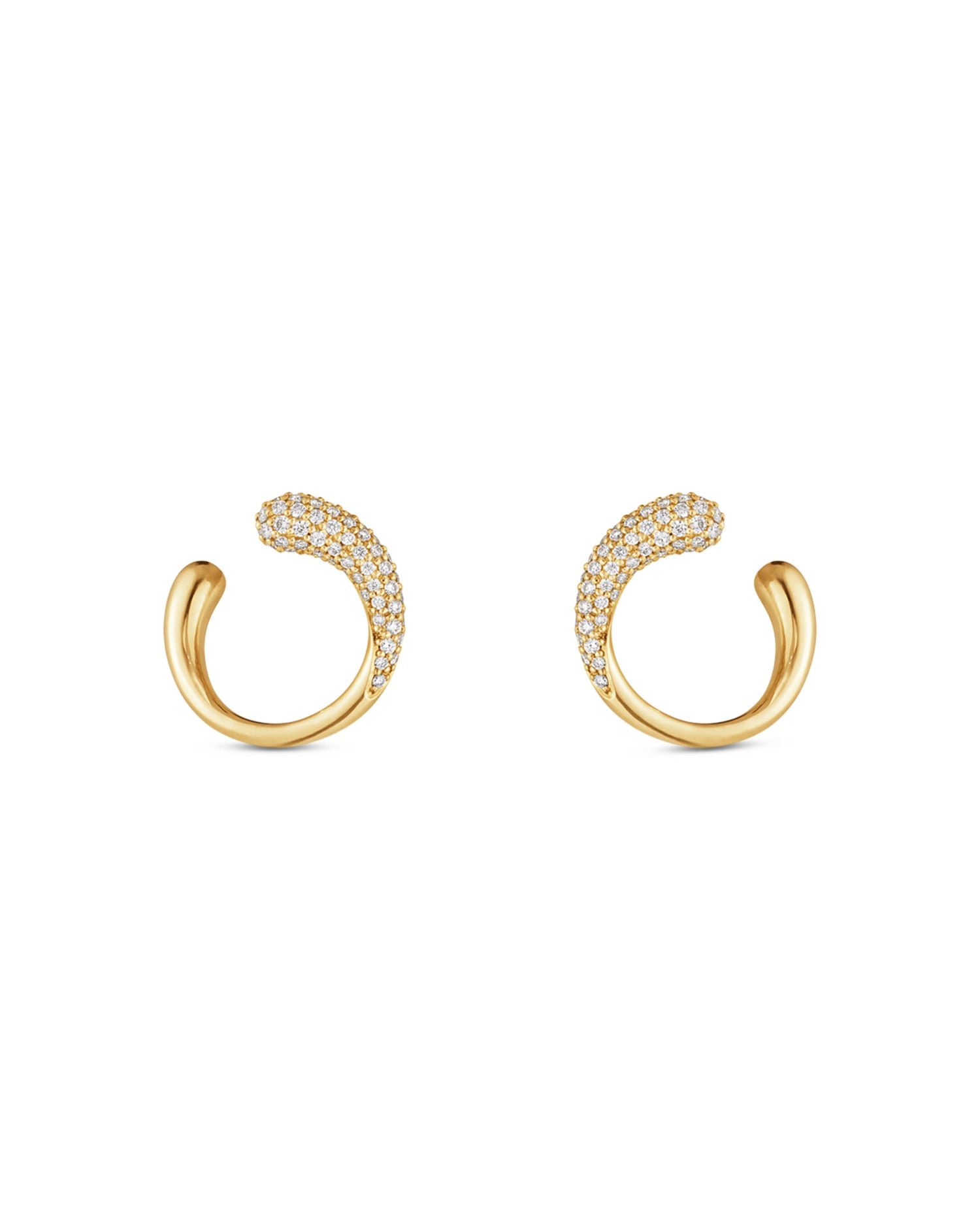 18K Yellow Gold Pavé Diamond Mercy Stud Earrings