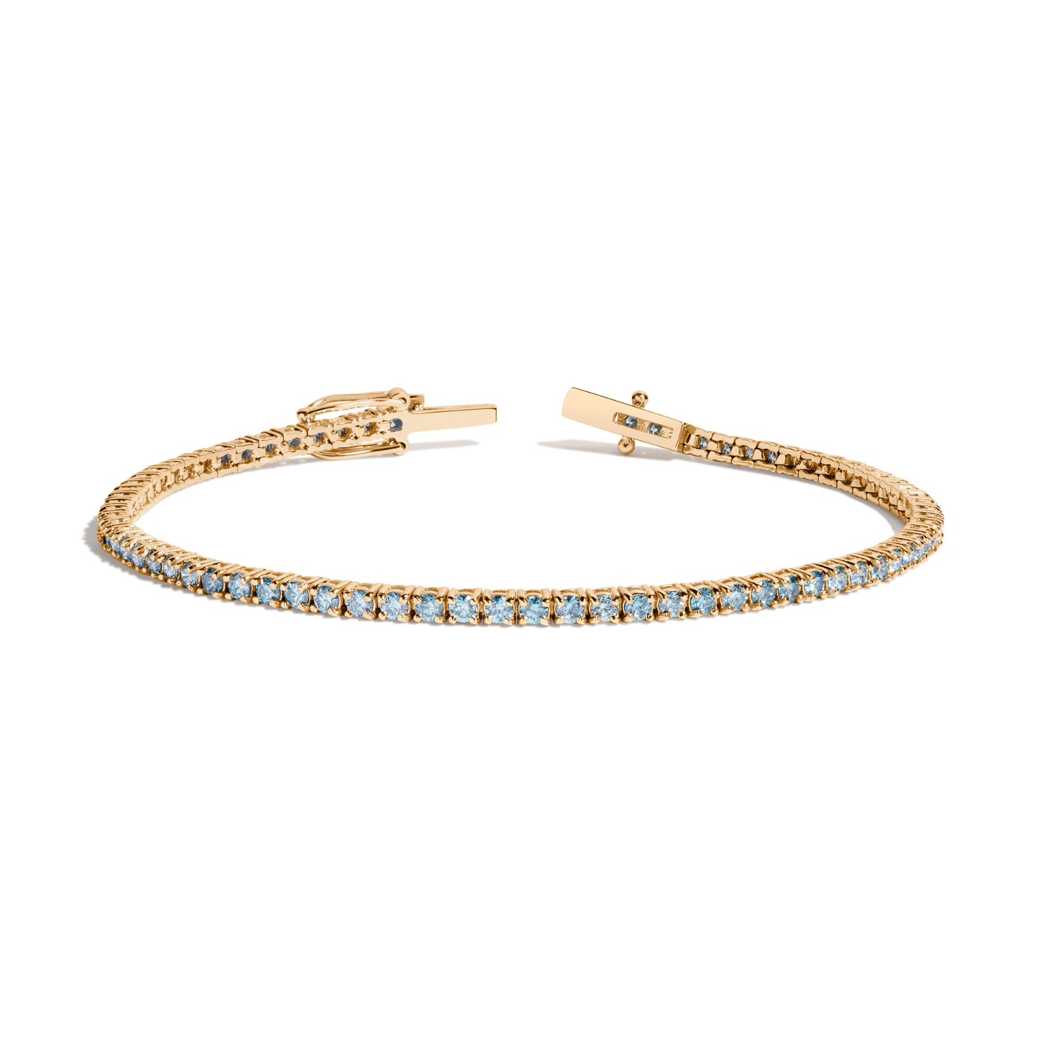 Lab Grown Blue Diamond Tennis Bracelet